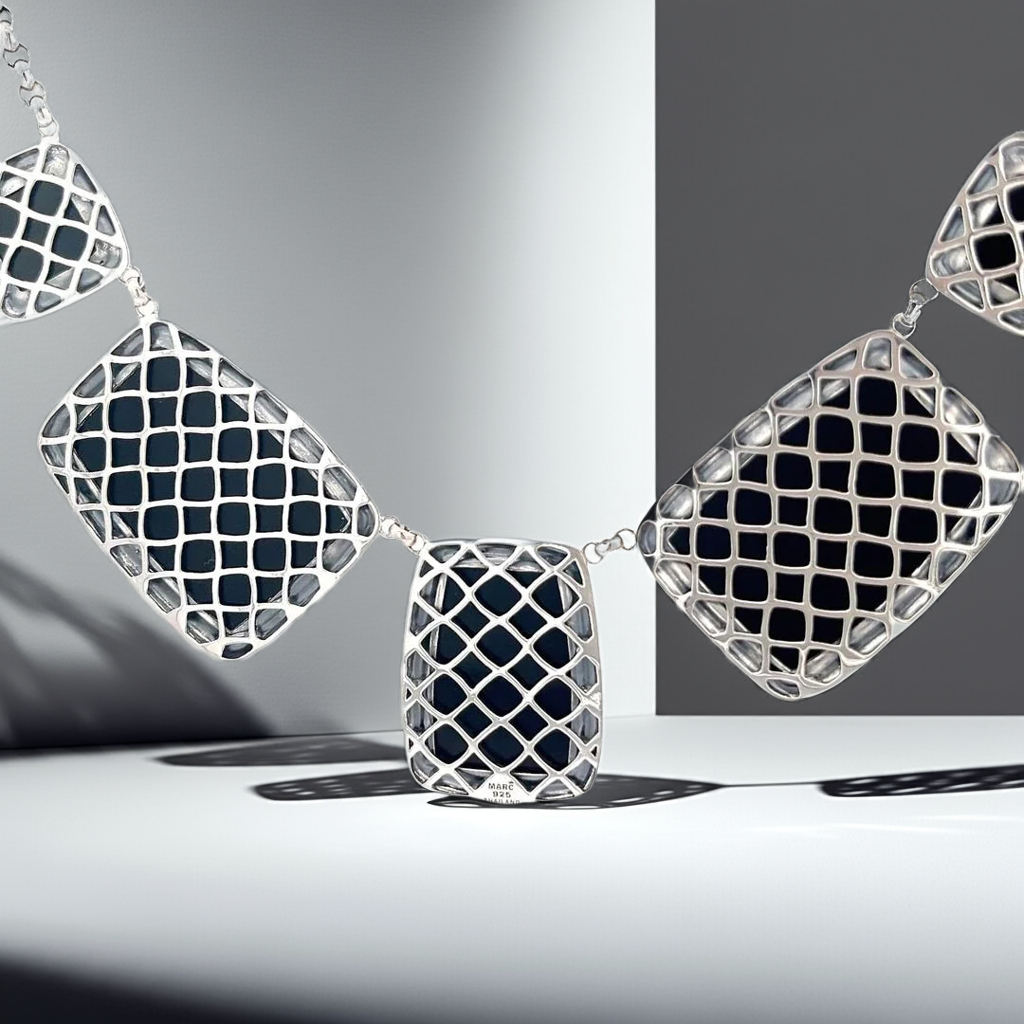 925 Silver Sterling Silver Black Onyx Necklace
