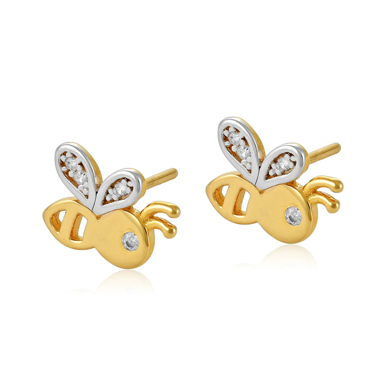 9ct Yellow Gold Bee Earrings