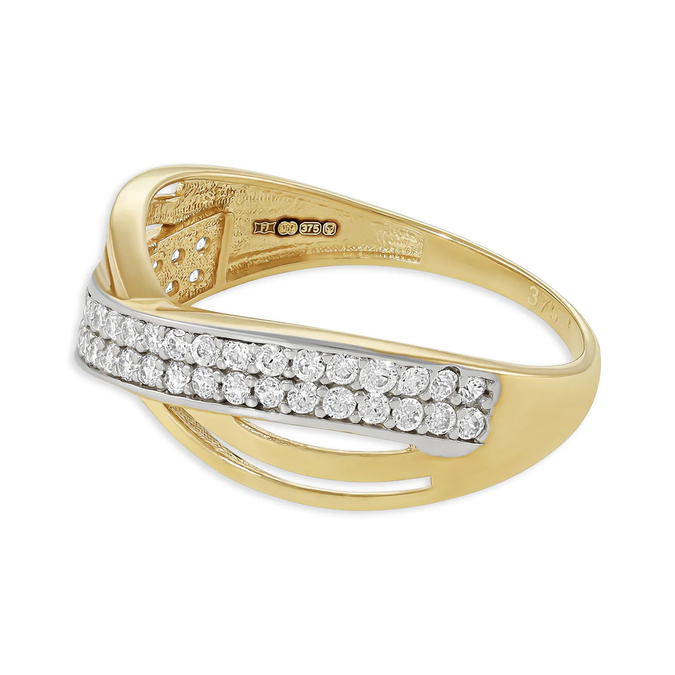 9ct Yellow Gold Cubic Zirconia Overlay Ring