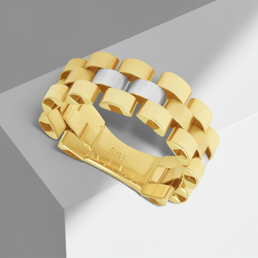 14ct Yellow Fancy Link Ring