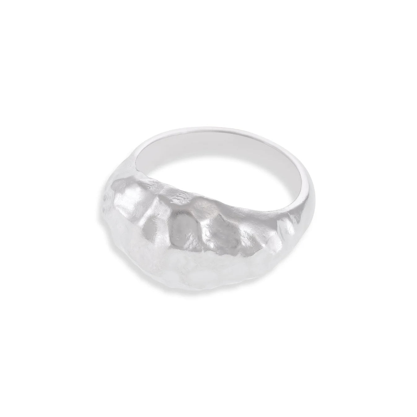 925 Sterling Silver Rhodium Plated Nugget Ring