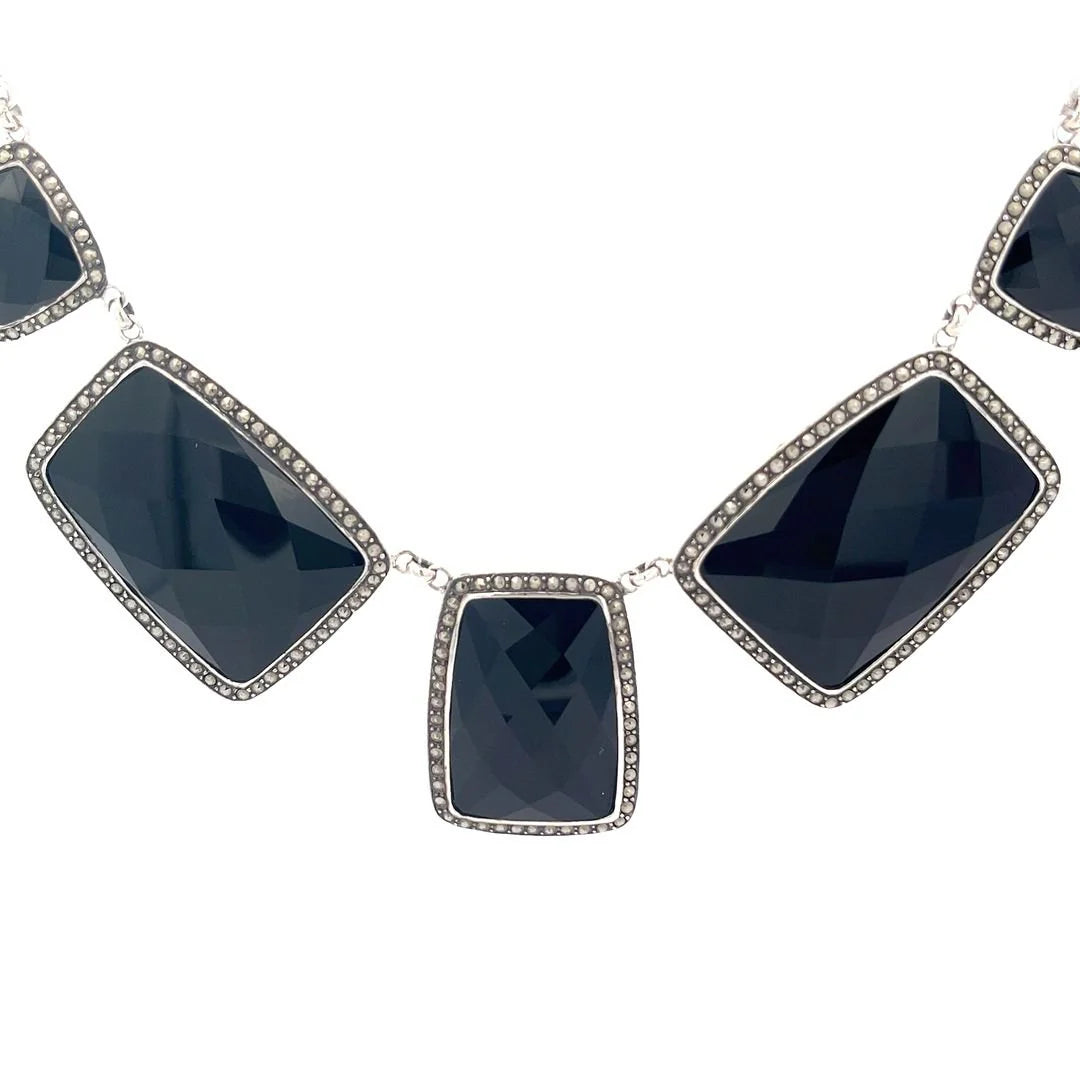 925 Silver Sterling Silver Black Onyx Necklace
