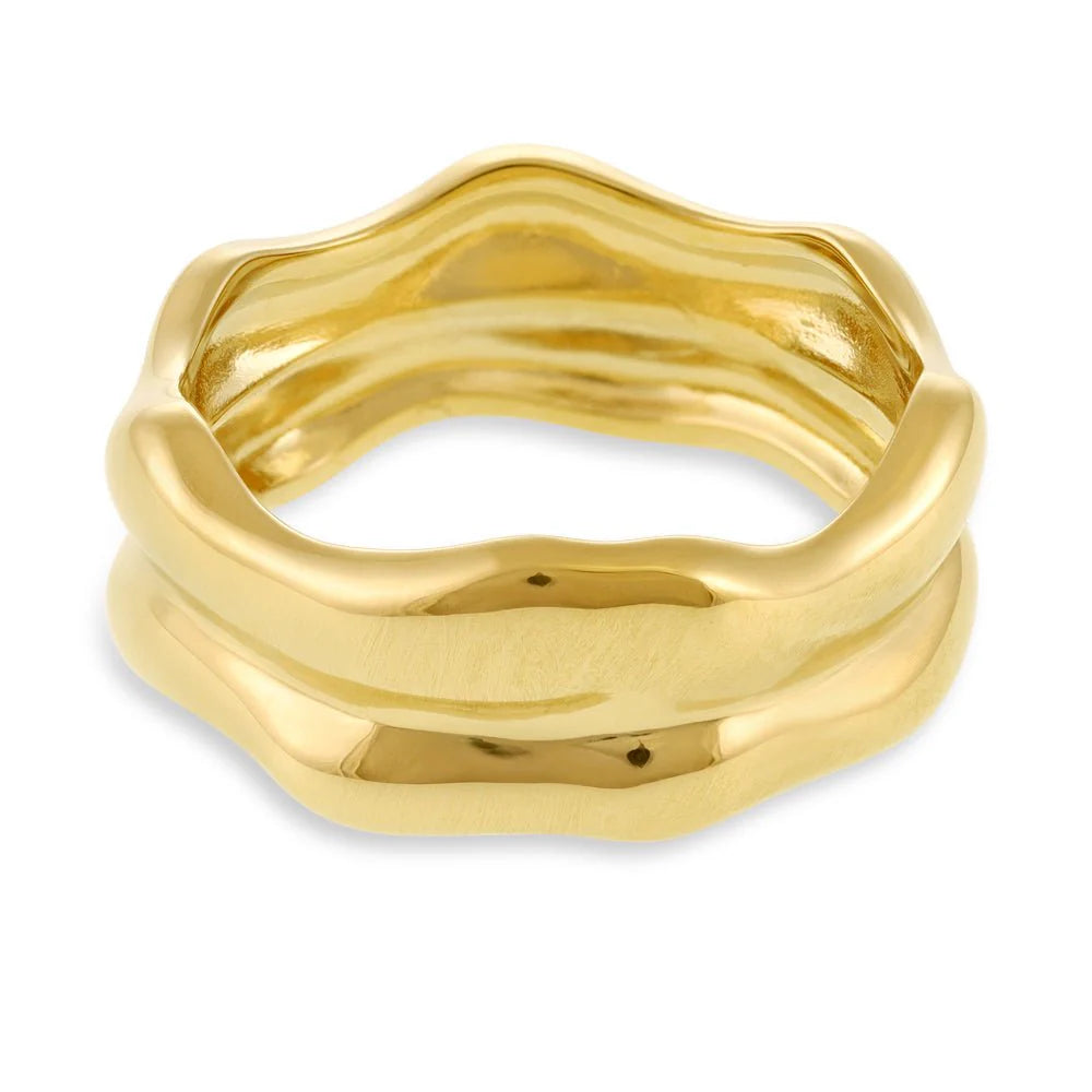 14ct 1 Micron Gold Plated 925 Sterling Silver Double Twist Ring