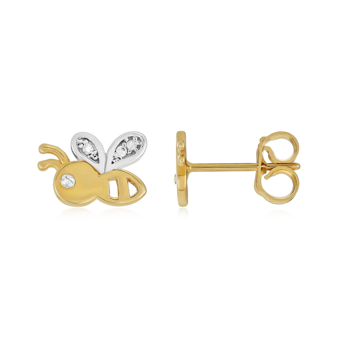 9ct Yellow Gold Bee Earrings