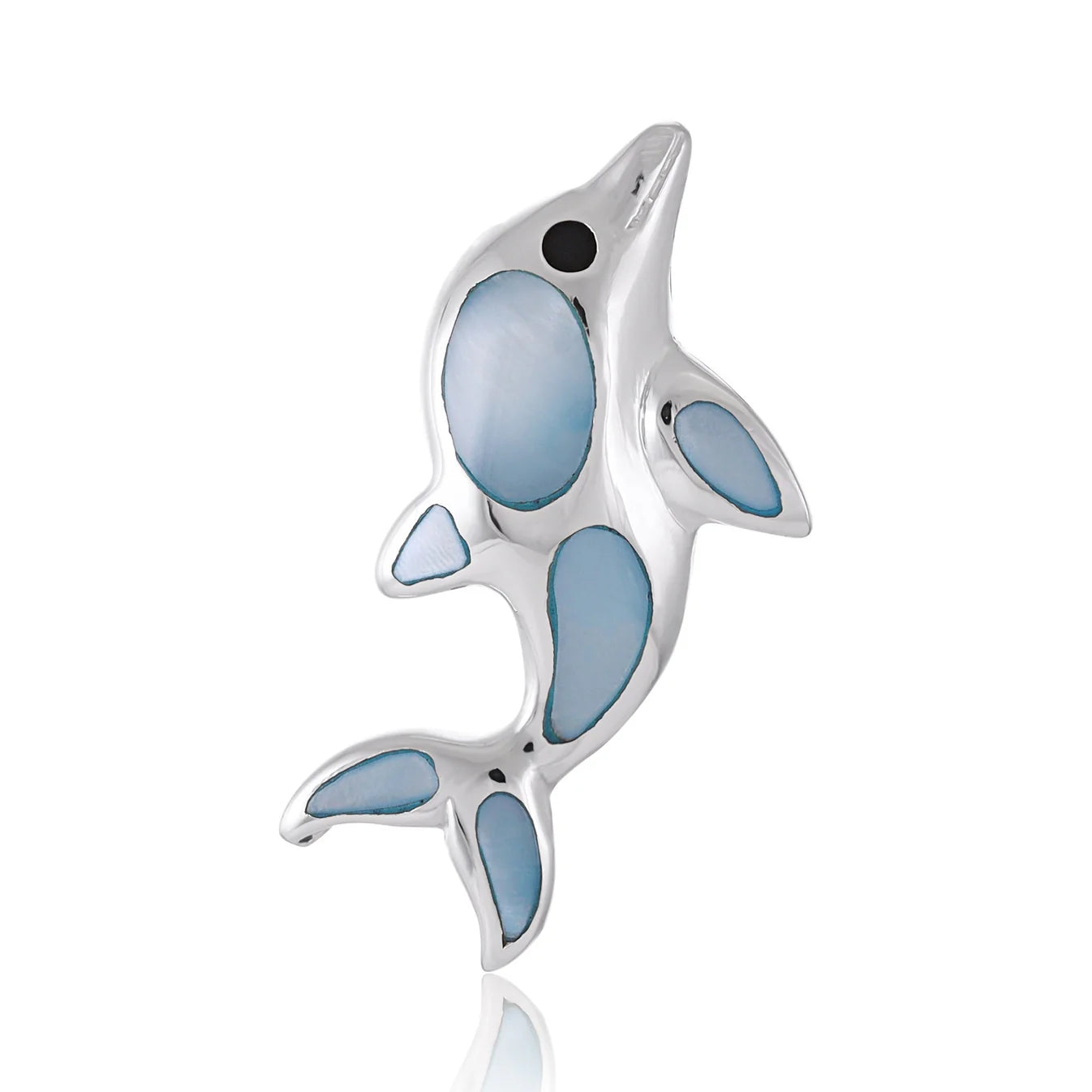925 Sterling Silver Abalone Shell Dolphin Pendant