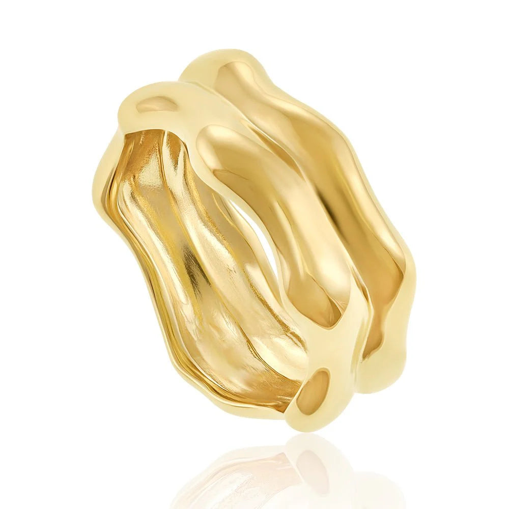 14ct 1 Micron Gold Plated 925 Sterling Silver Double Twist Ring