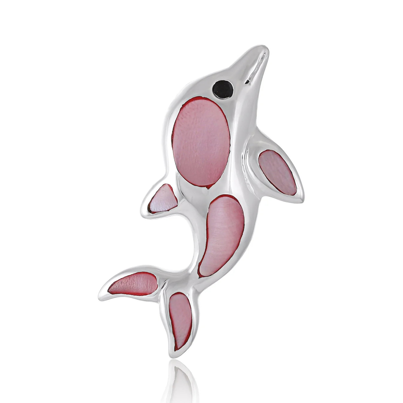 925 Sterling Silver Abalone Shell Dolphin Pendant