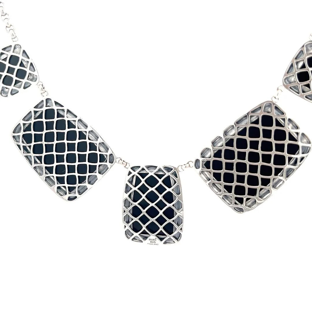 925 Silver Sterling Silver Black Onyx Necklace