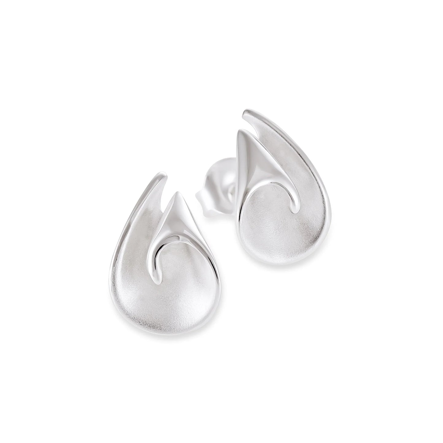 925 Sterling Silver Abstract Shell Earrings