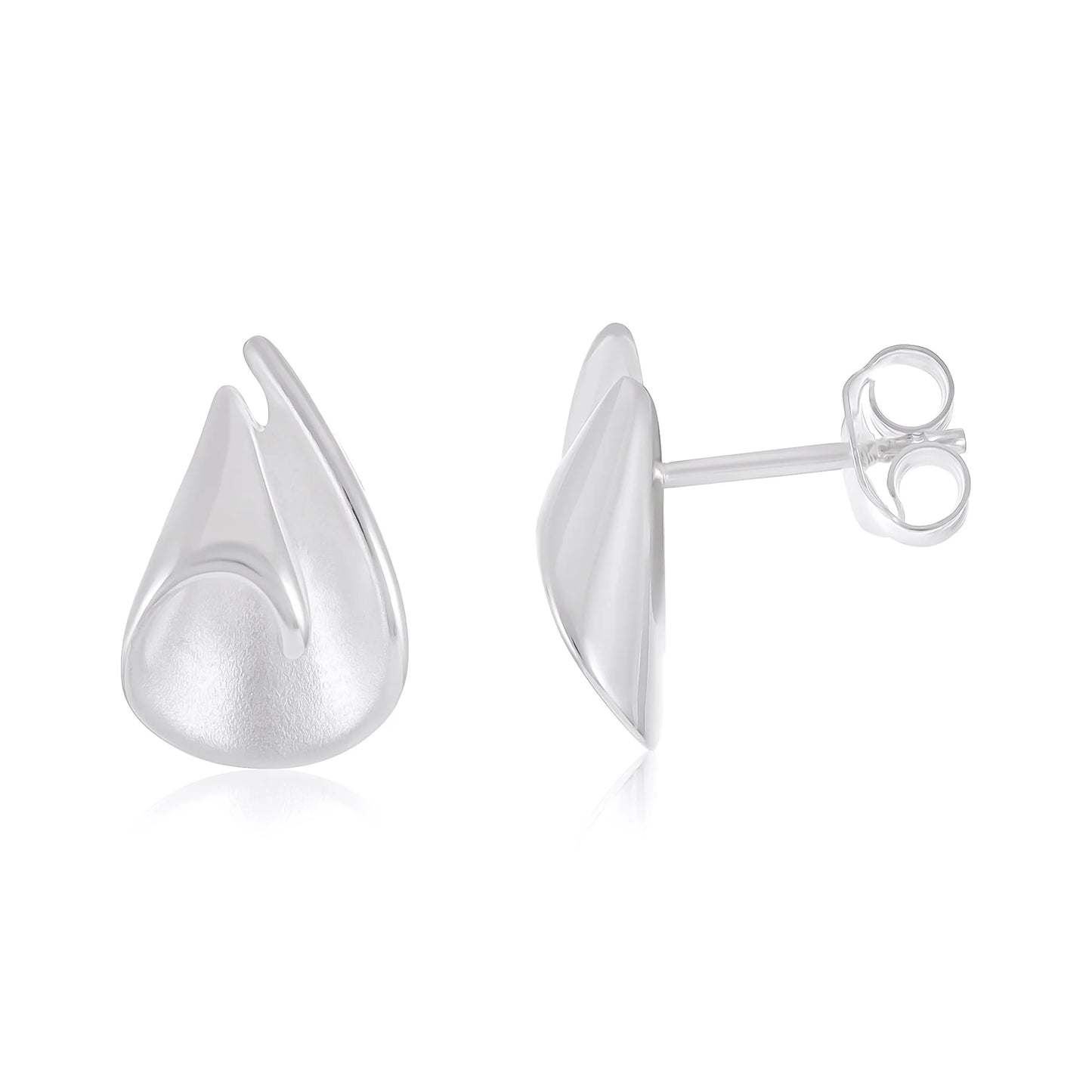 925 Sterling Silver Abstract Shell Earrings