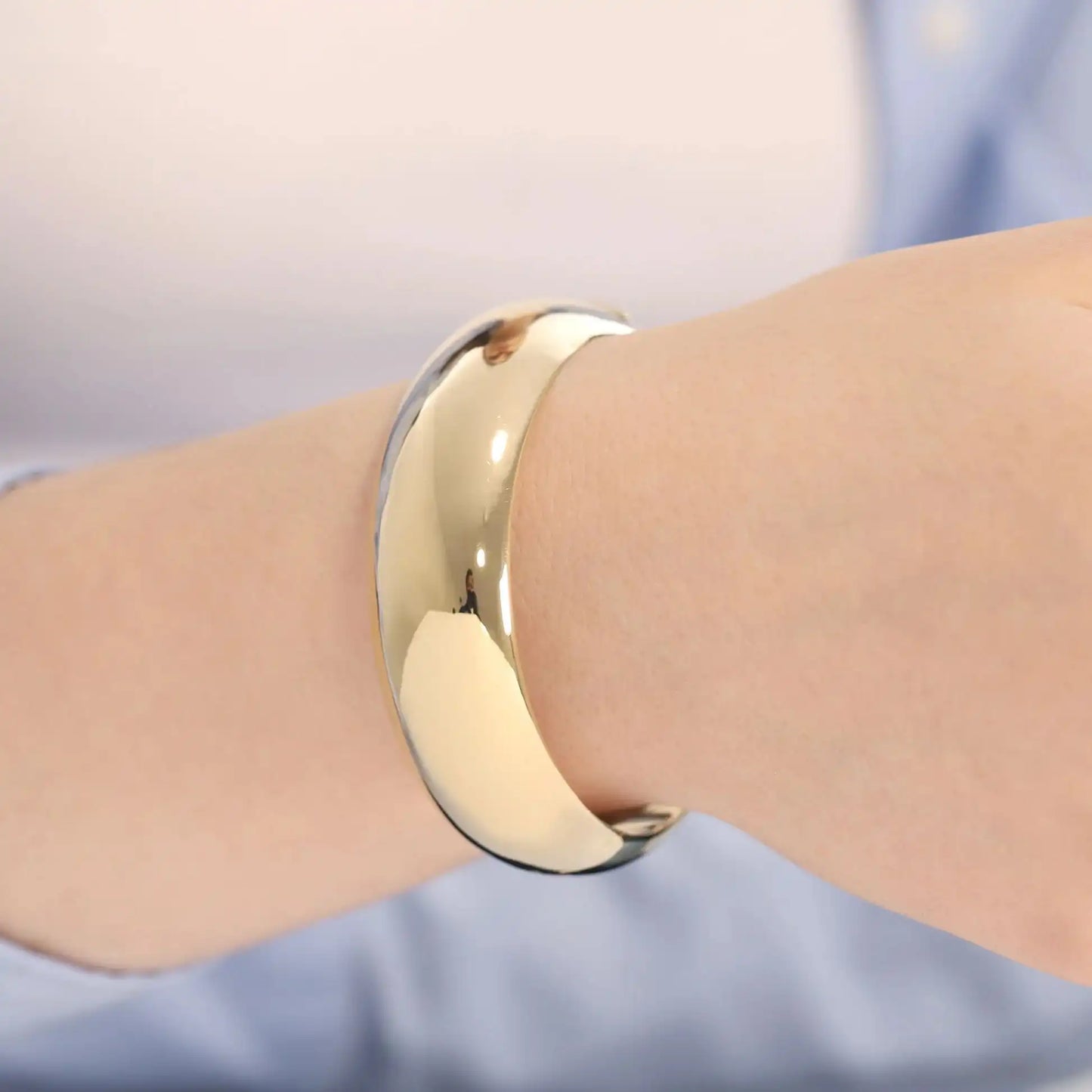 Gold Plated Chunky Sterling Silver Bangle