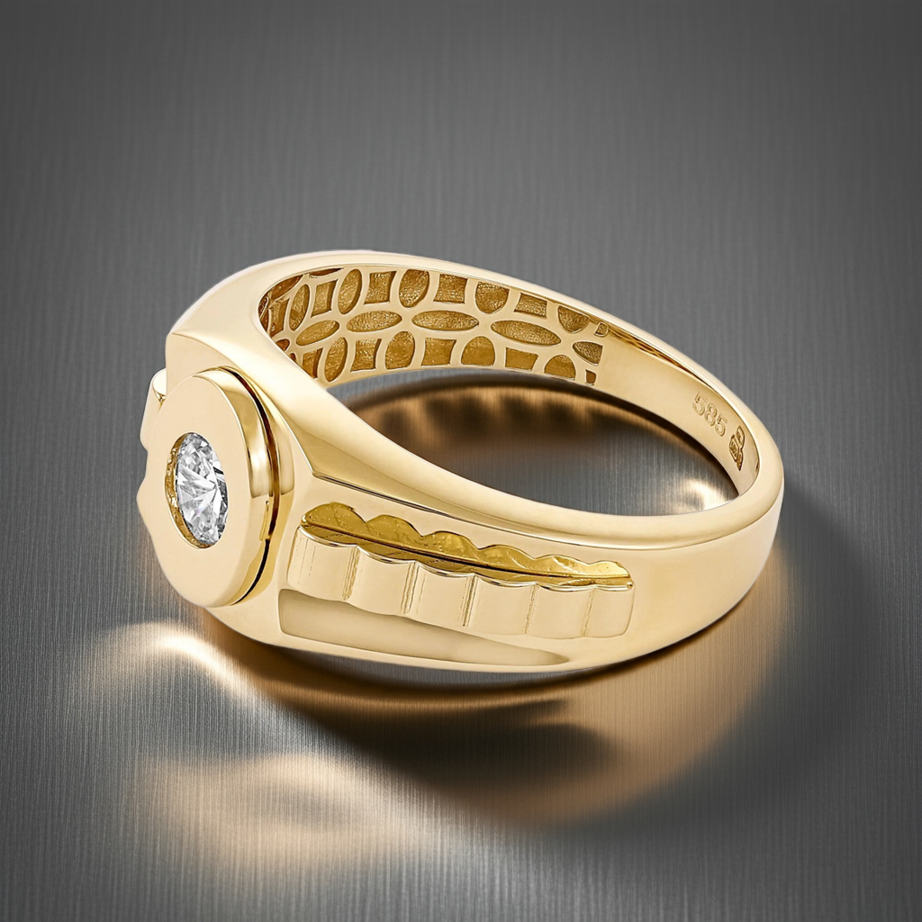 14ct Yellow Gold Cubic Zirconia Ring