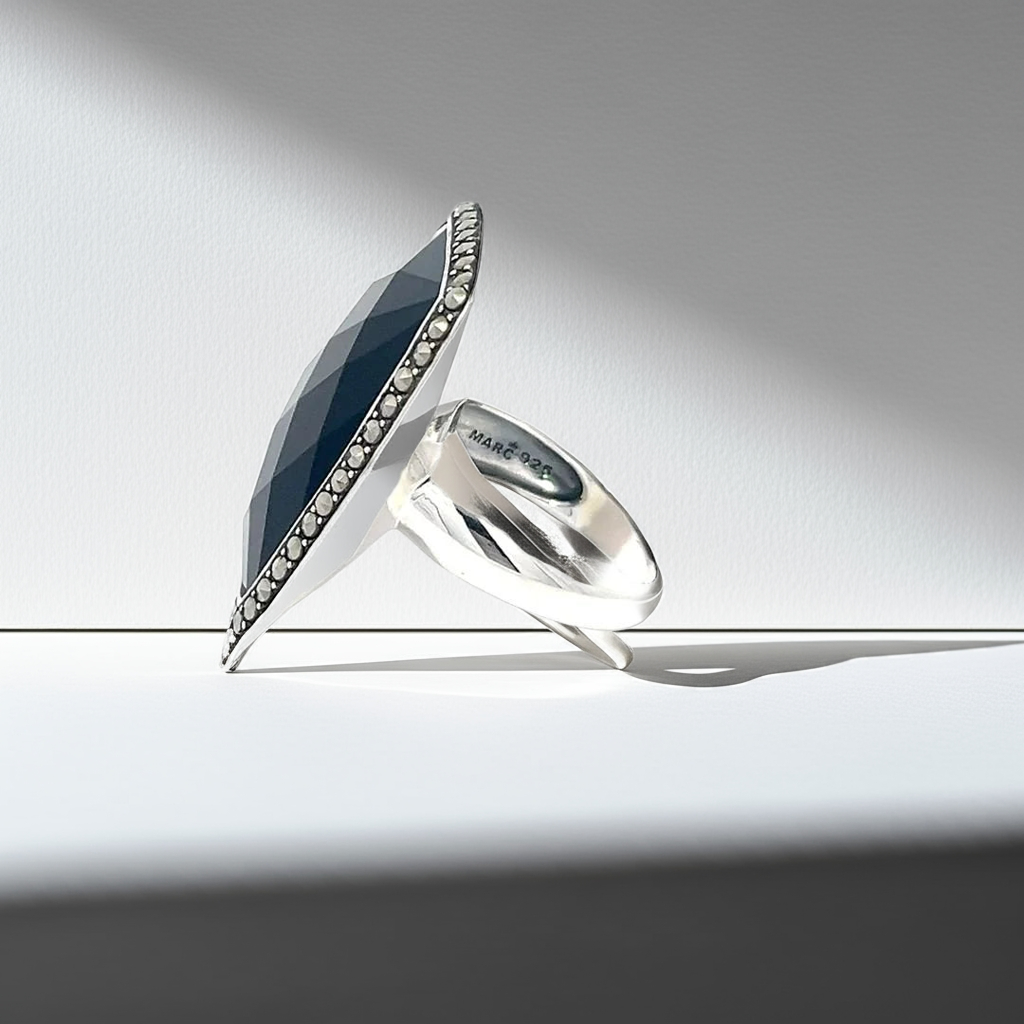 925 Silver Sterling Silver Black Onyx Ring