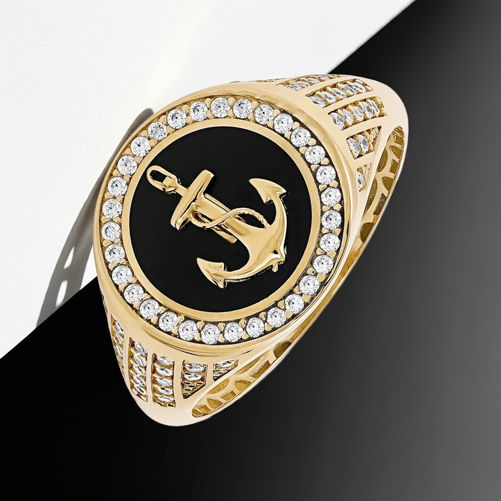 14ct Yellow Gold Anchor Signet Ring