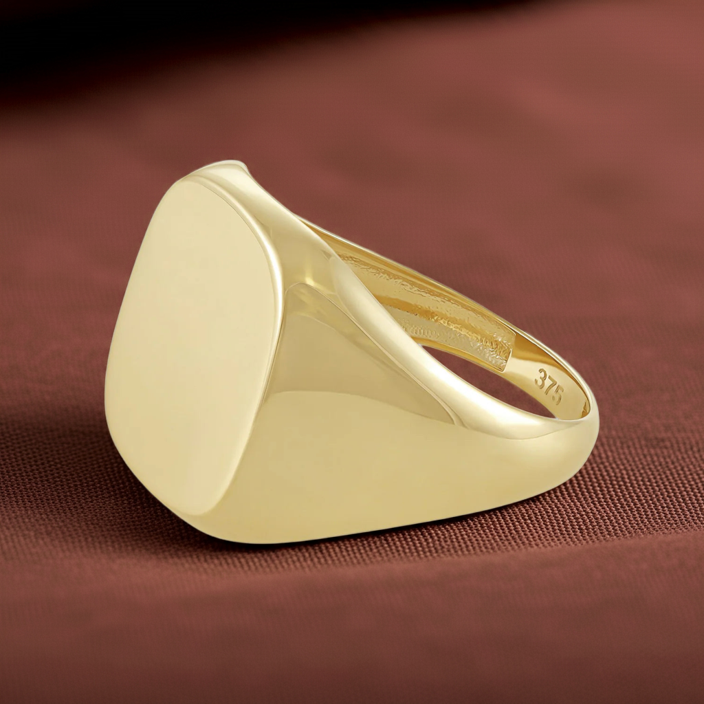 9ct Yellow Gold Plain Signet Ring