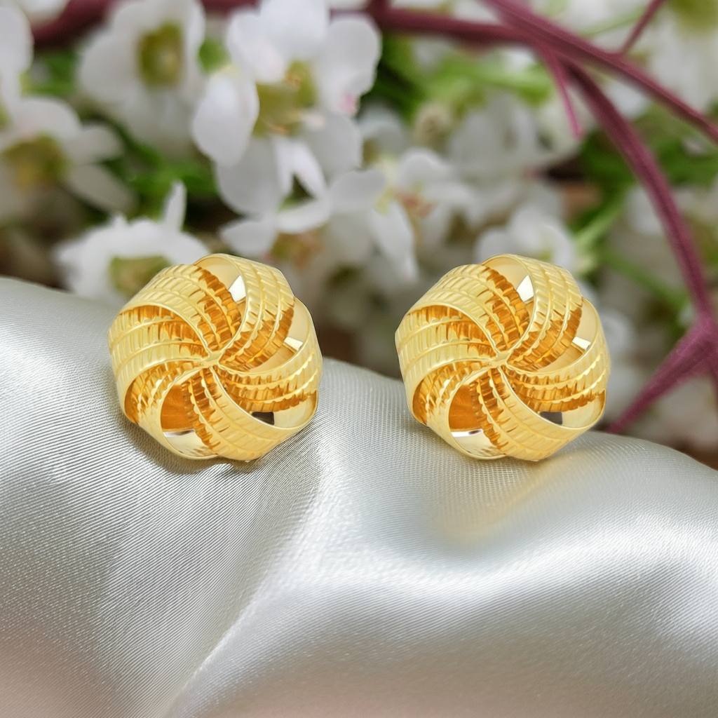 9ct Yellow Gold Knot Detail Stud Earrings