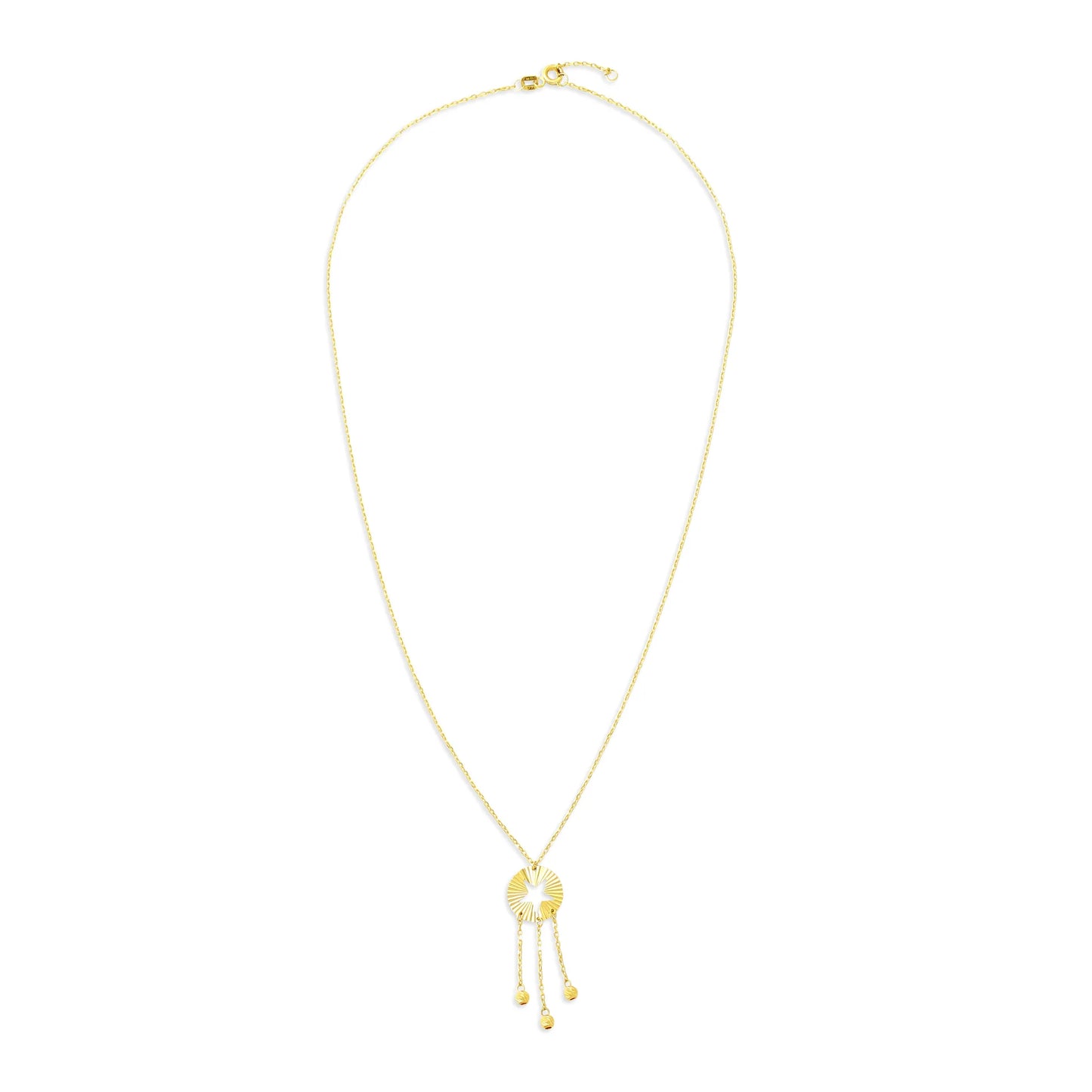 14ct Yellow Gold Bead Star Necklace