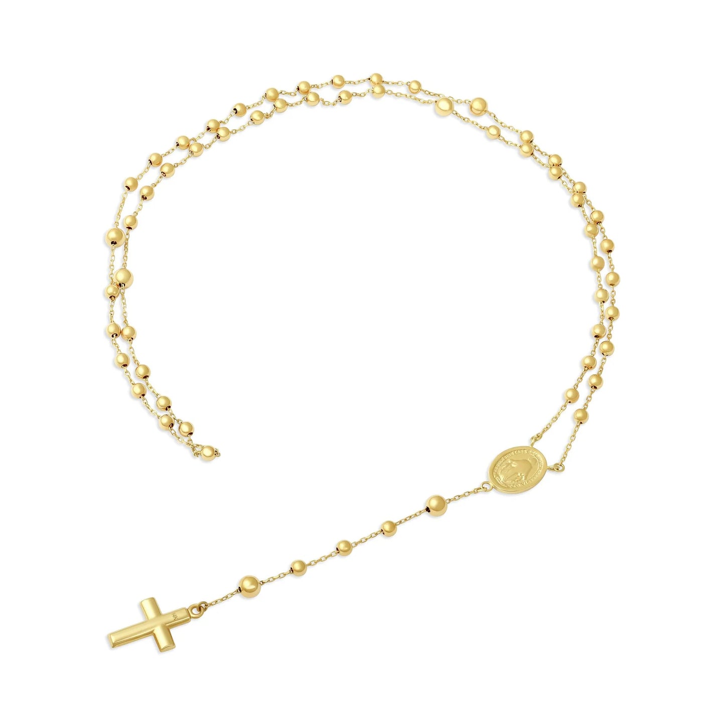 14ct Yellow Gold Bead Rosary Necklace