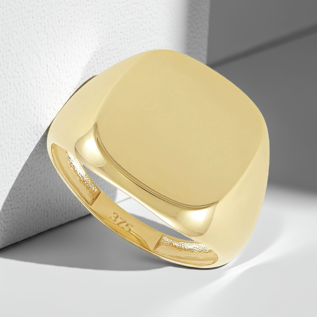 9ct Yellow Gold Plain Signet Ring