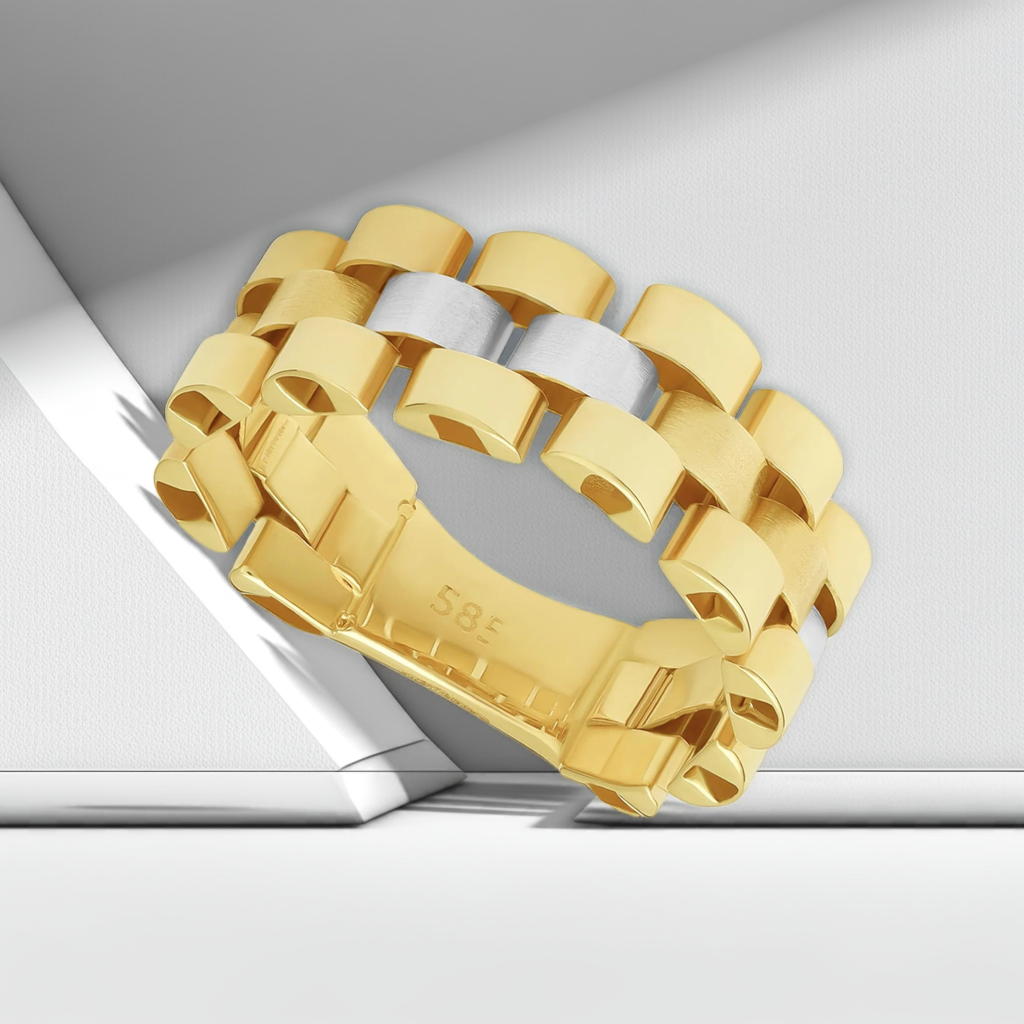 14ct Yellow Fancy Link Ring
