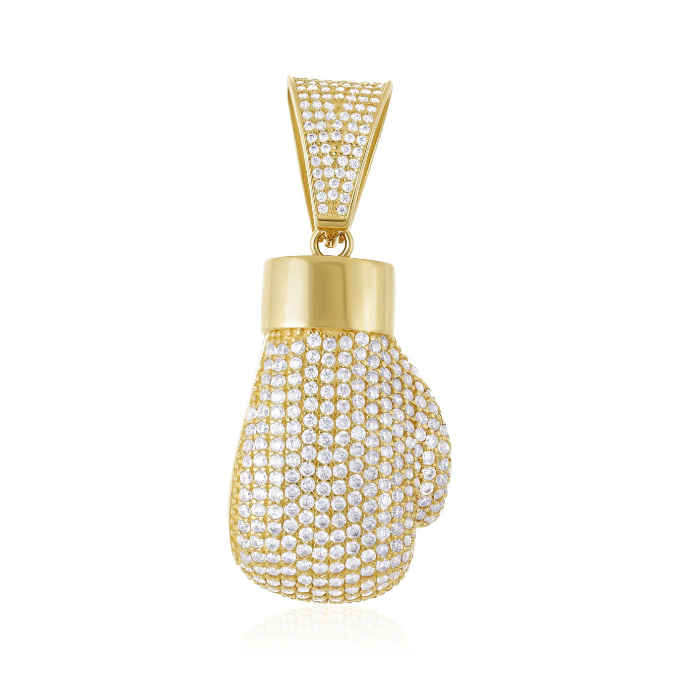 9ct Gold Boxing glove with big diamonds cubic zirconia