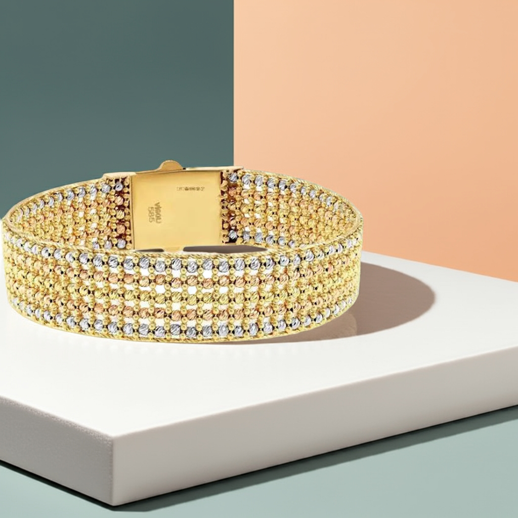 14ct Multicolour Gold Beads Bracelet