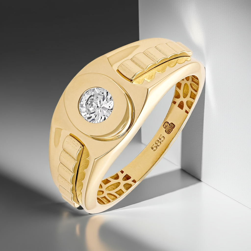 14ct Yellow Gold Cubic Zirconia Ring