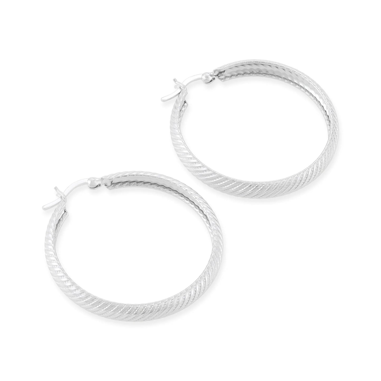 925 Sterling Silver Rigid Hoop Earrings