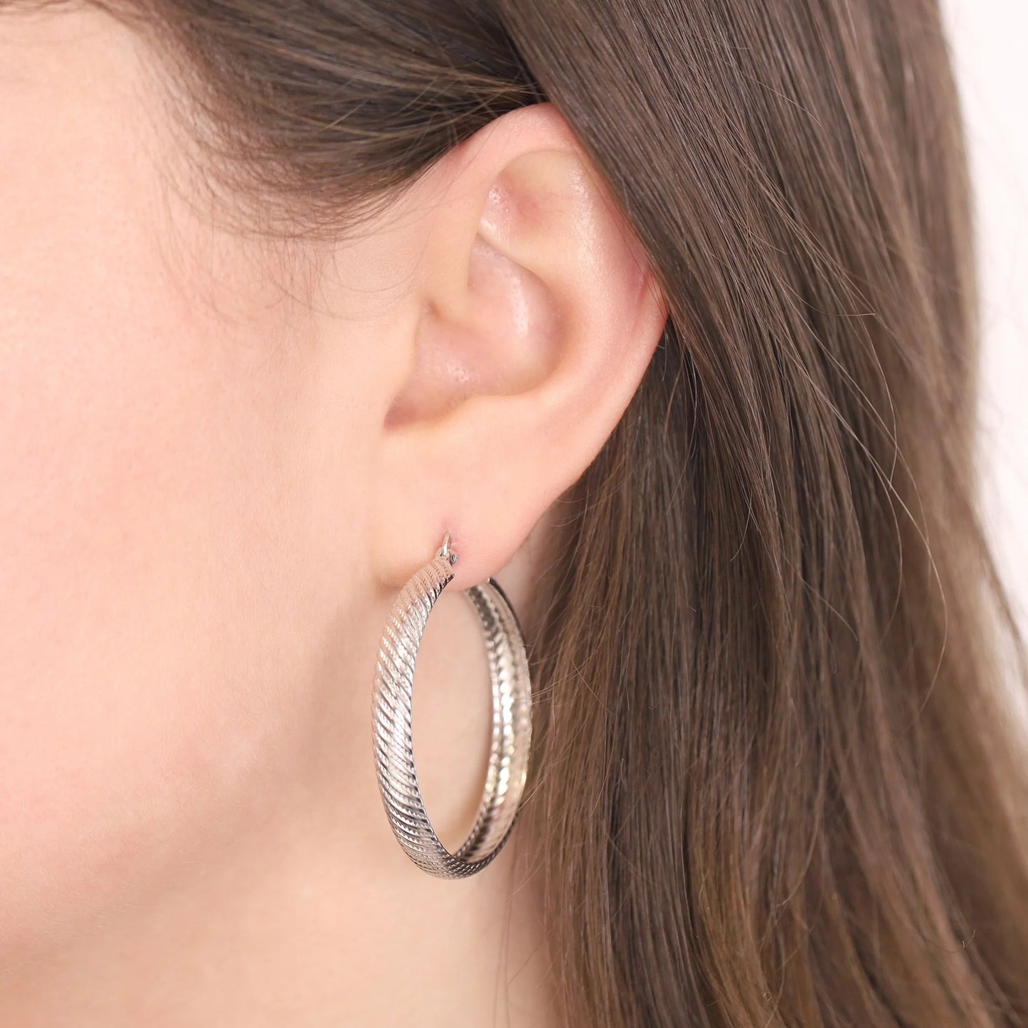 925 Sterling Silver Rigid Hoop Earrings