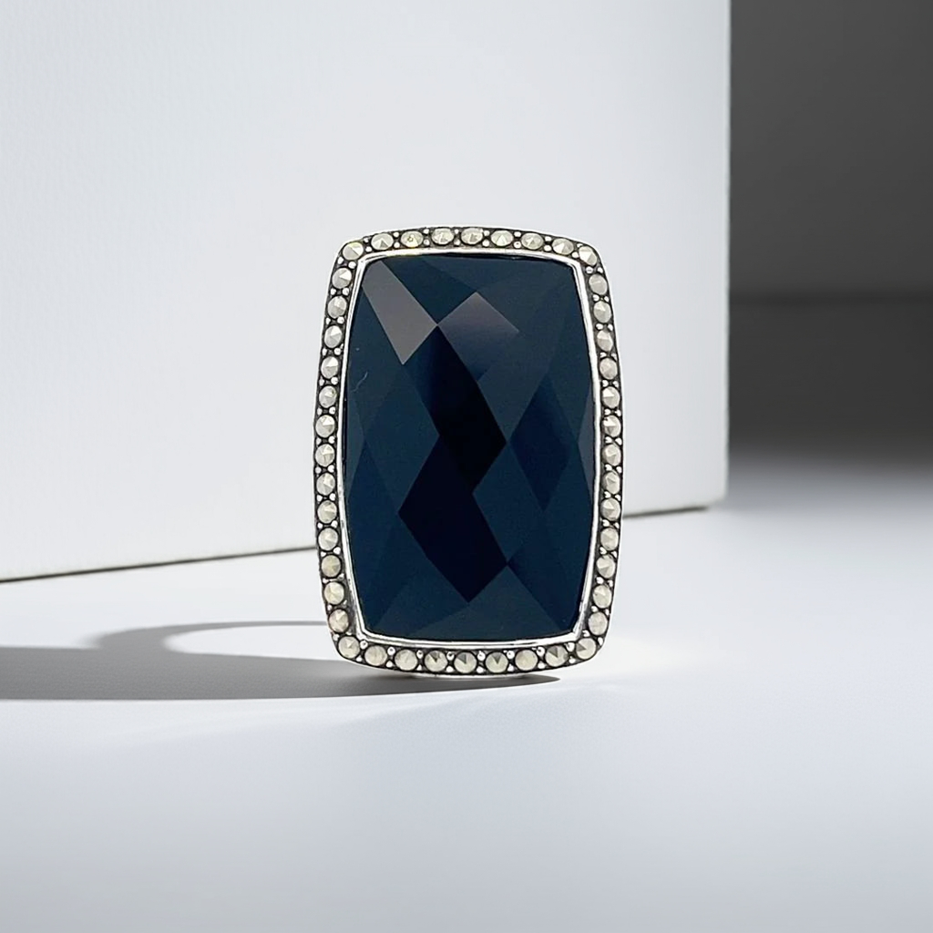 925 Silver Sterling Silver Black Onyx Ring