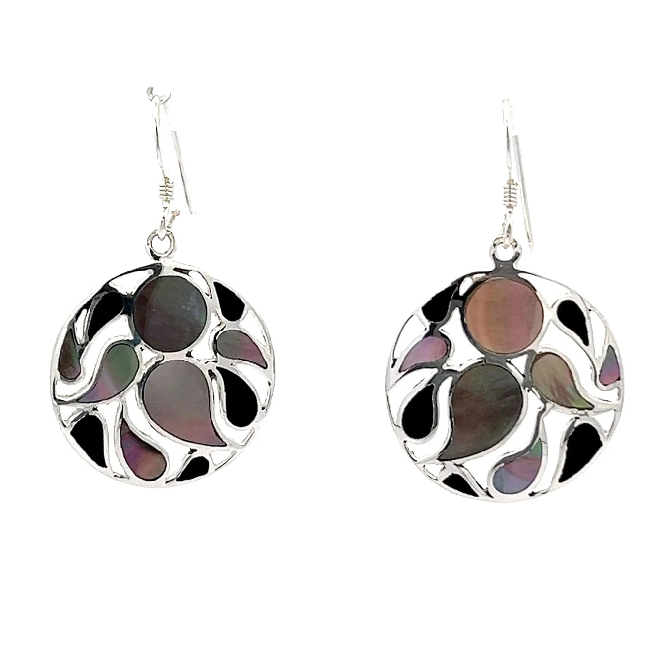 Sterling Silver Multi Colour Of Mop Shell Earrings