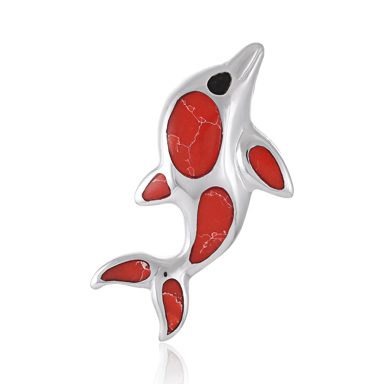 925 Sterling Silver Abalone Shell Dolphin Pendant