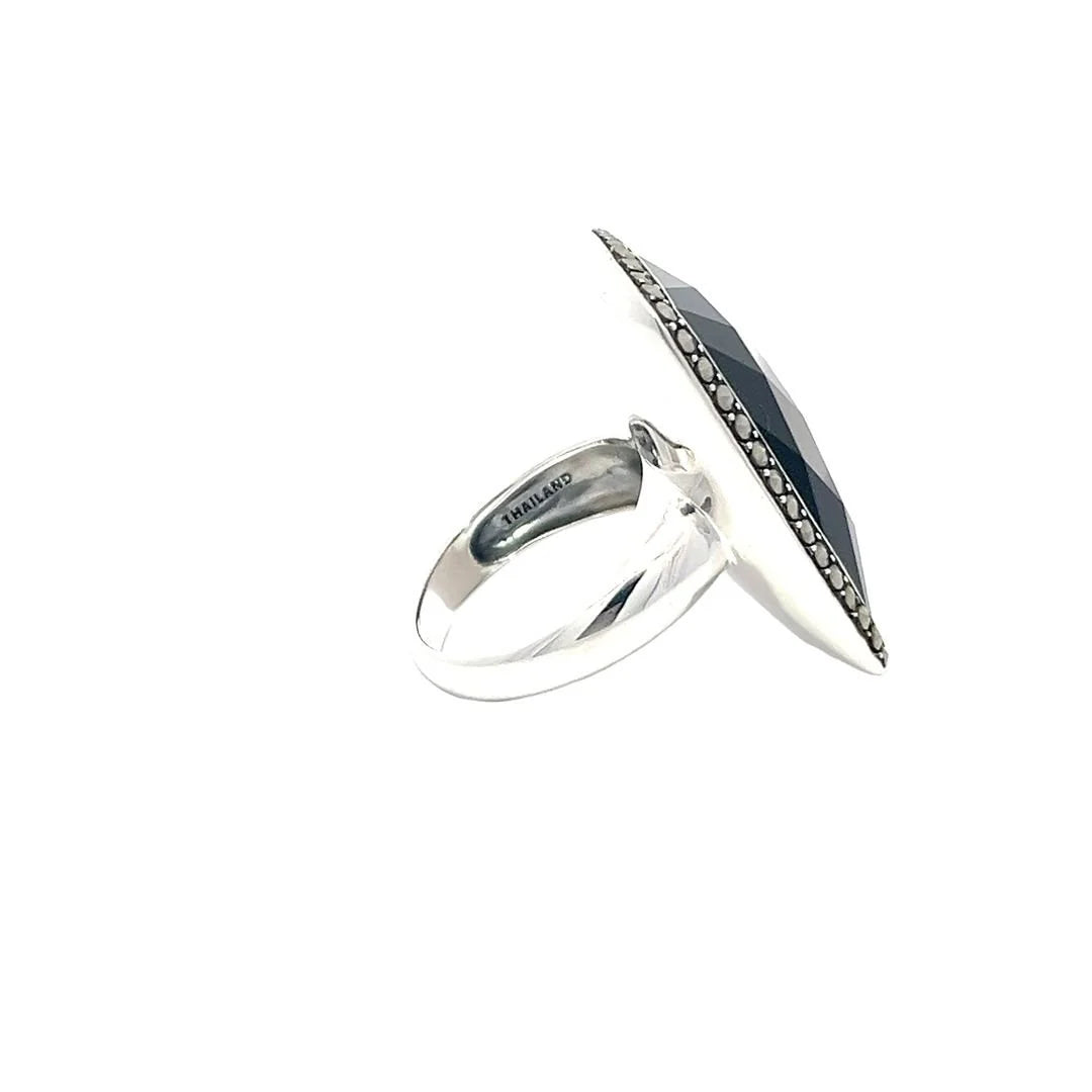 925 Silver Sterling Silver Black Onyx Ring