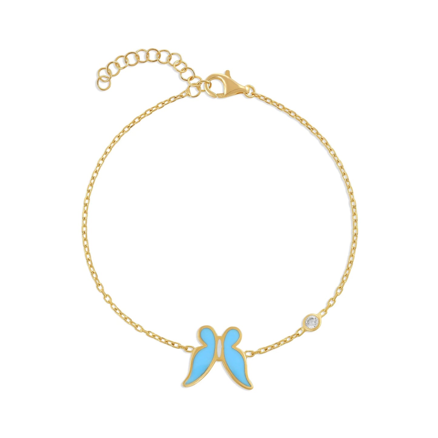 925 sterling silver blue butterfly bracelet