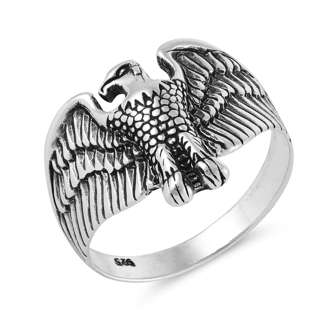 Sterling Silver Eagle Detail Ring