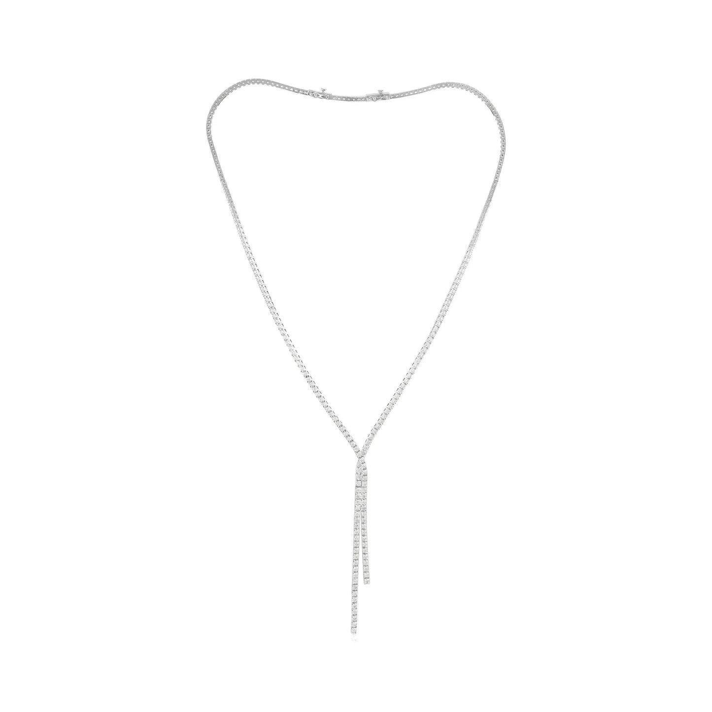 18ct White Gold Diamond Lariat Necklace