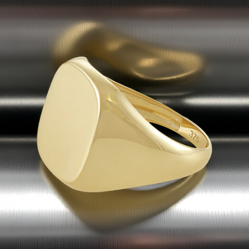 9ct Yellow Gold Plain Signet Ring
