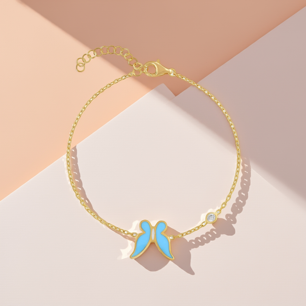 925 sterling silver blue butterfly bracelet