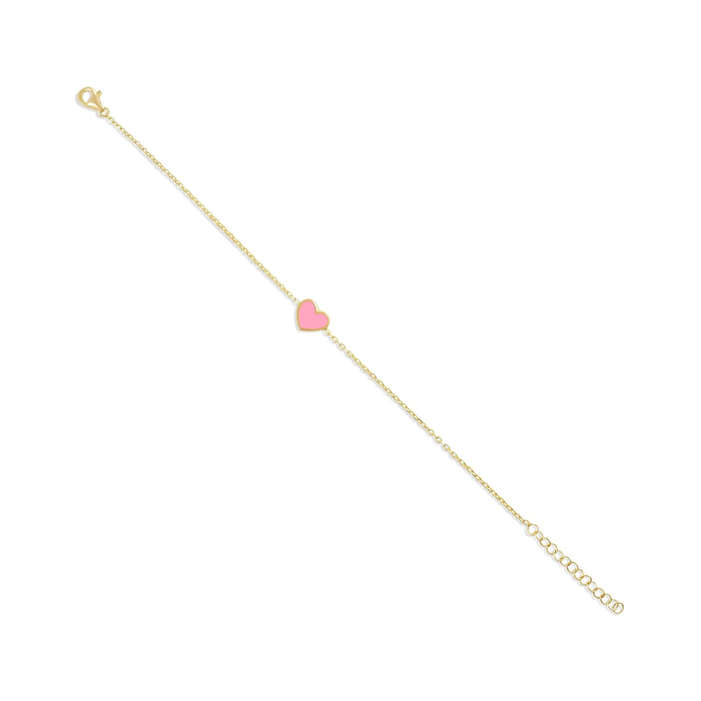 925 sterling silver pink heart bracelet