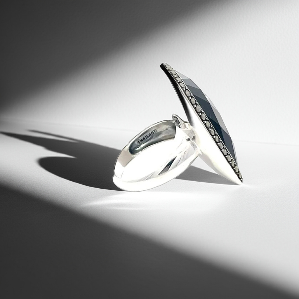 925 Silver Sterling Silver Black Onyx Ring
