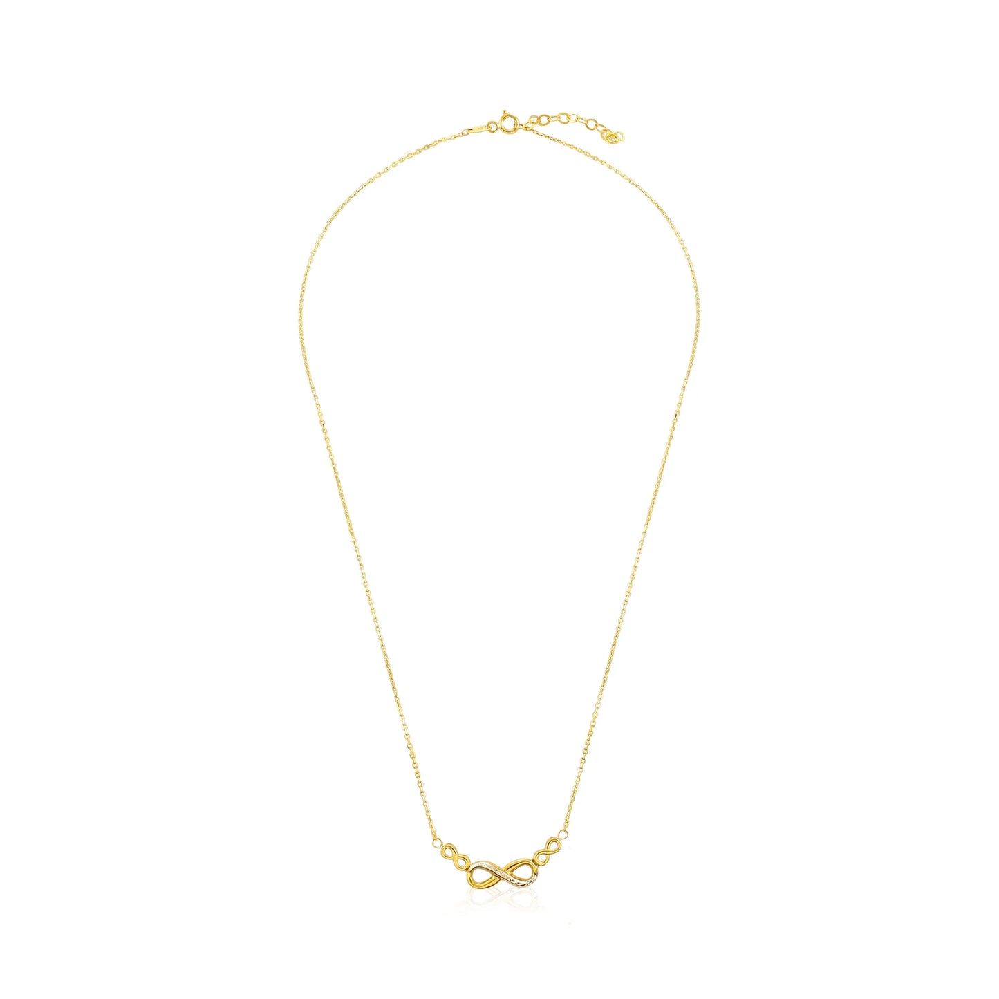 9ct Yellow Gold Infinity Pendant Necklace