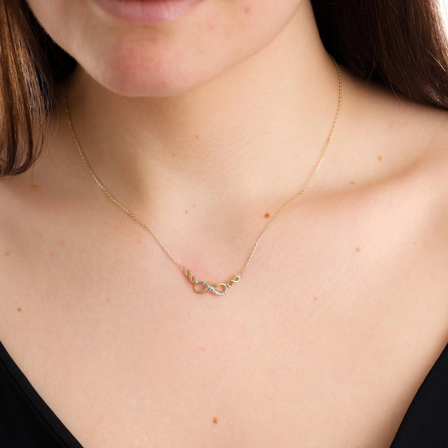 9ct Yellow Gold Infinity Pendant Necklace