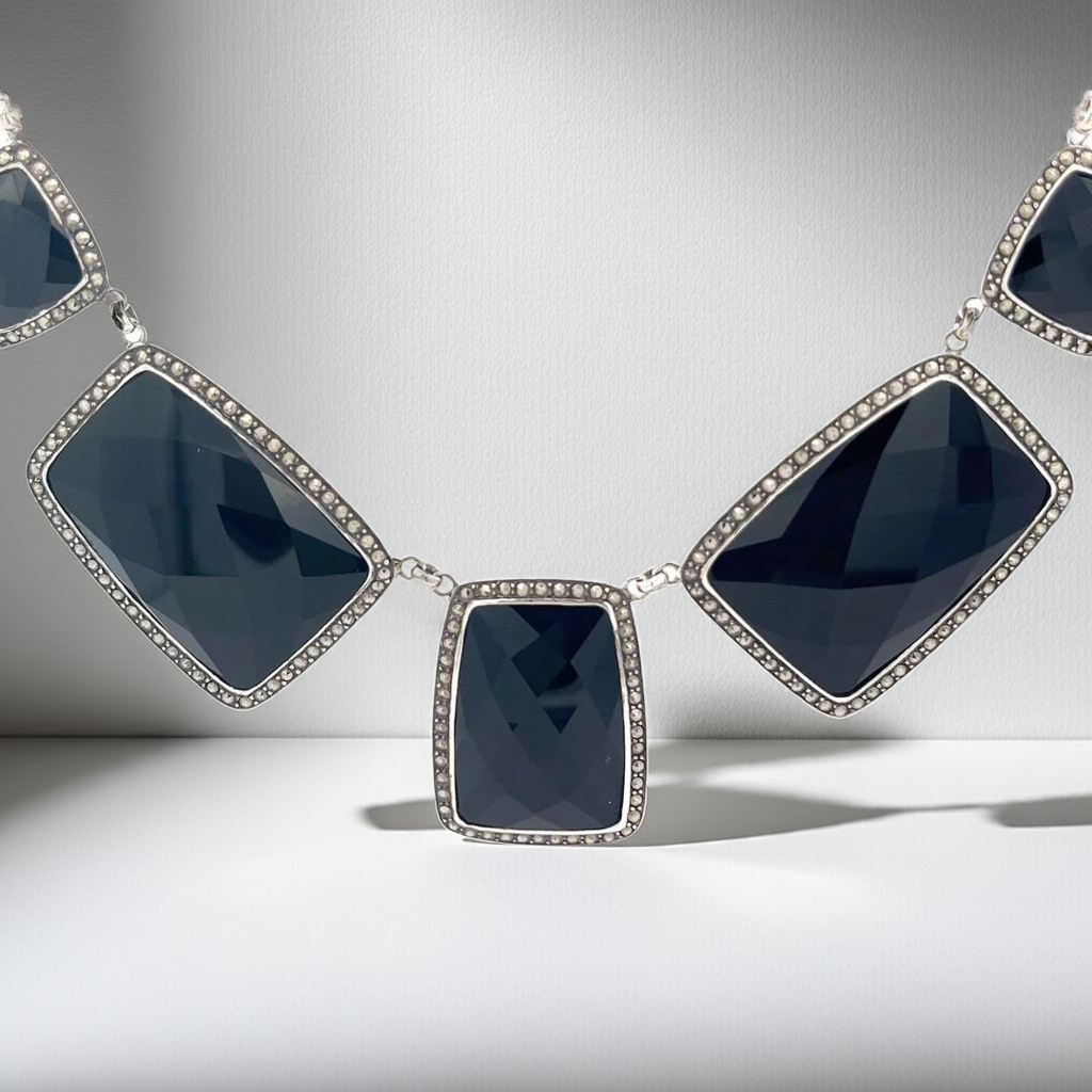 925 Silver Sterling Silver Black Onyx Necklace