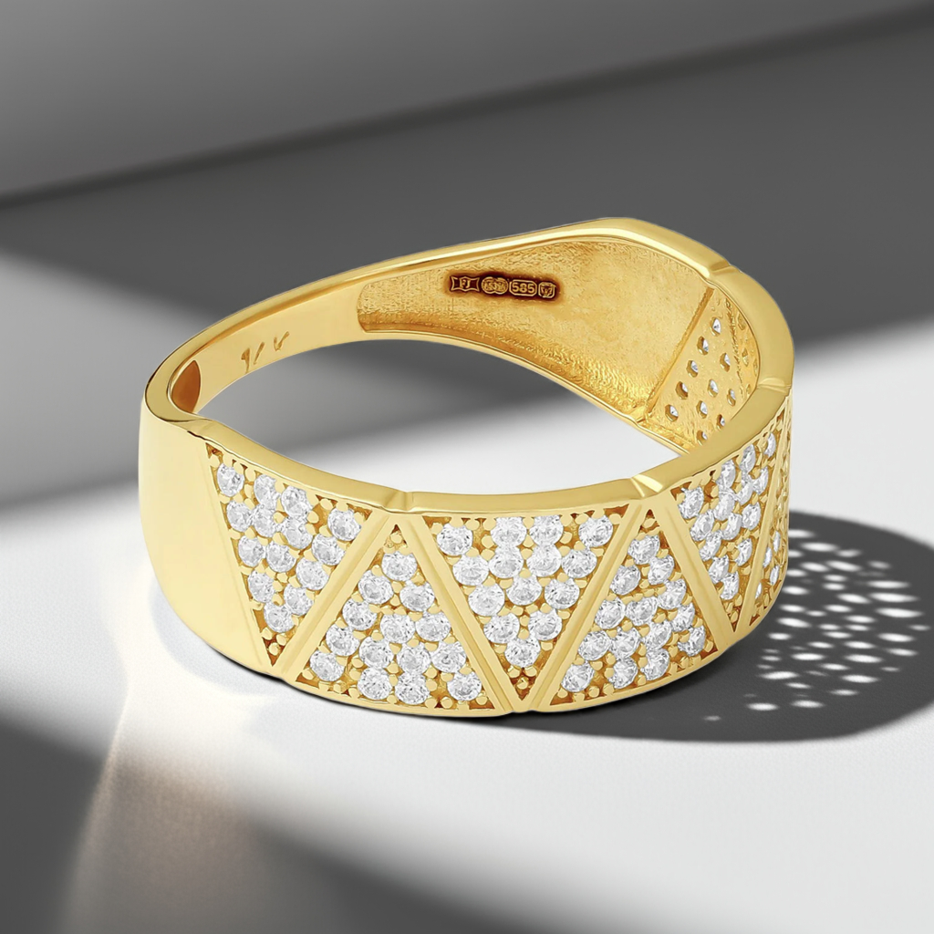 14ct Yellow Gold Cubic Zirconia Ring
