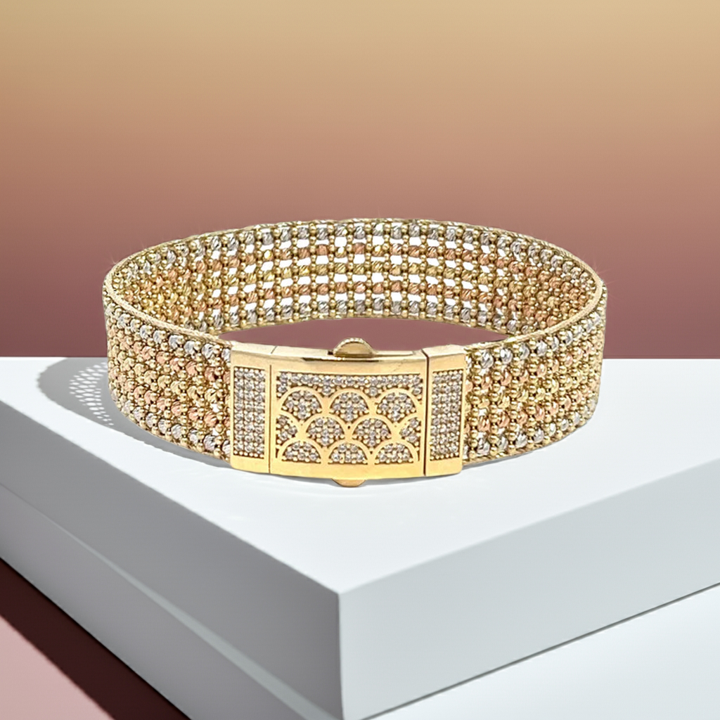 14ct Multicolour Gold Beads Bracelet