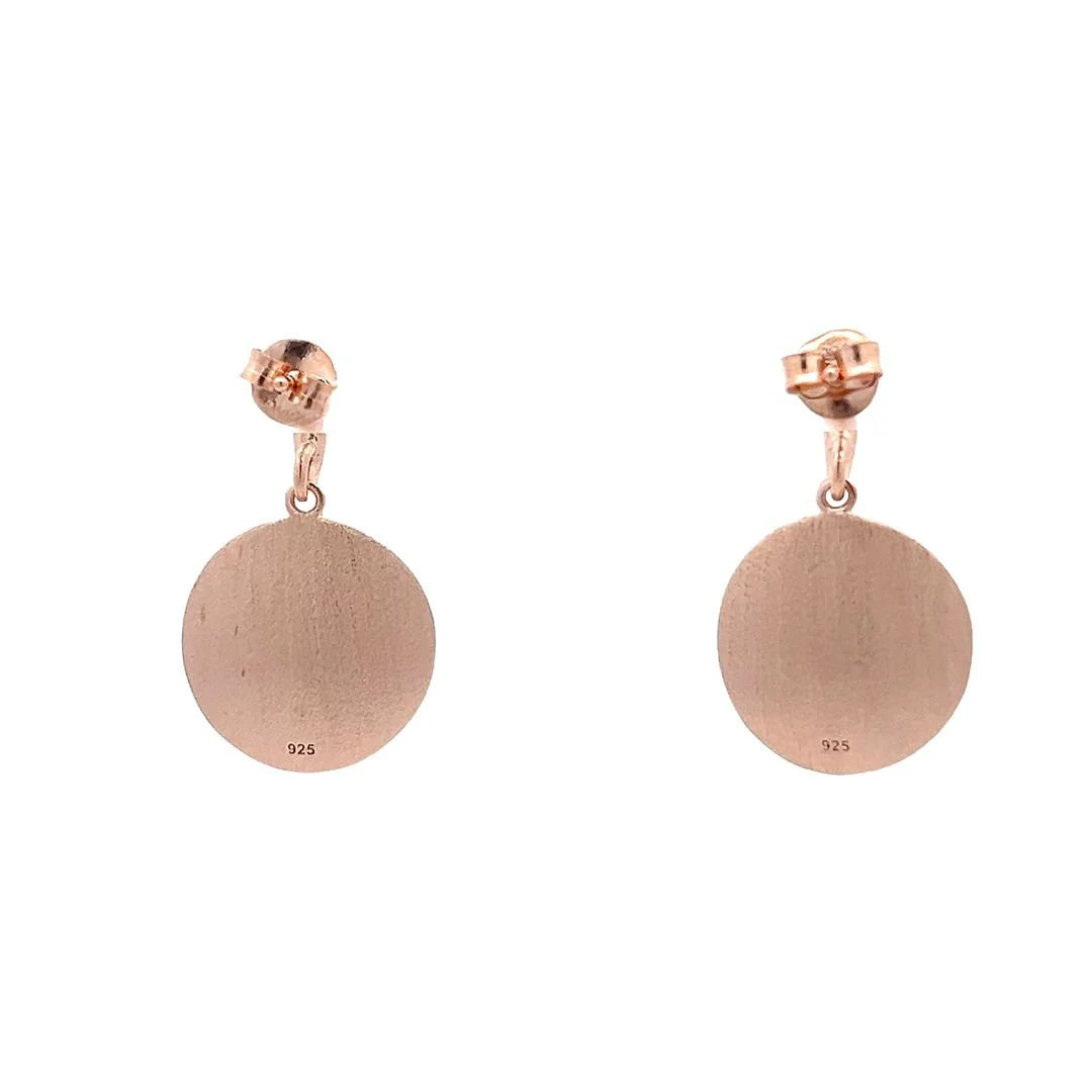 18ct 1 Micron 925 Sterling Silver Hammered Disc Earrings