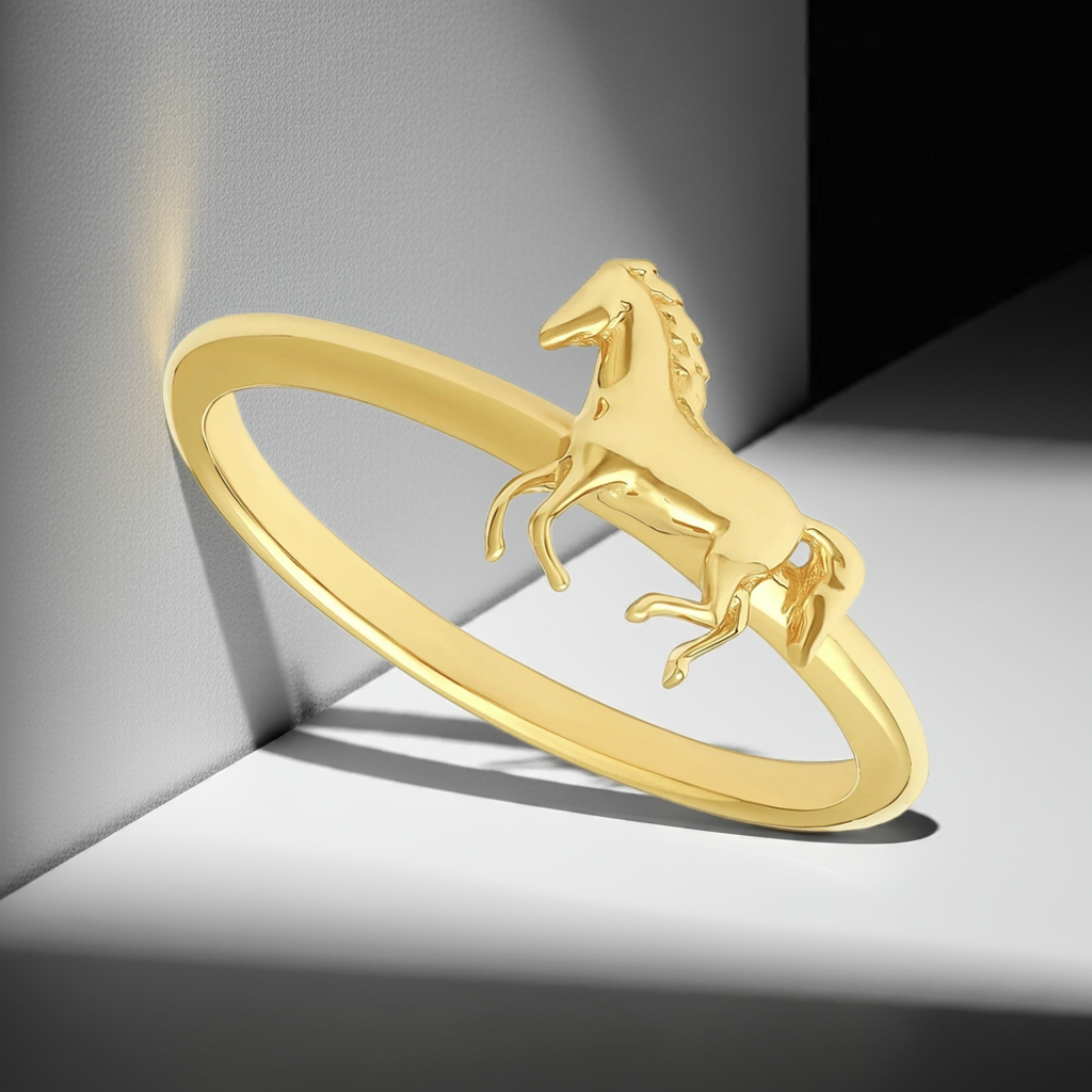 14ct Yellow Gold Horse Design Ring