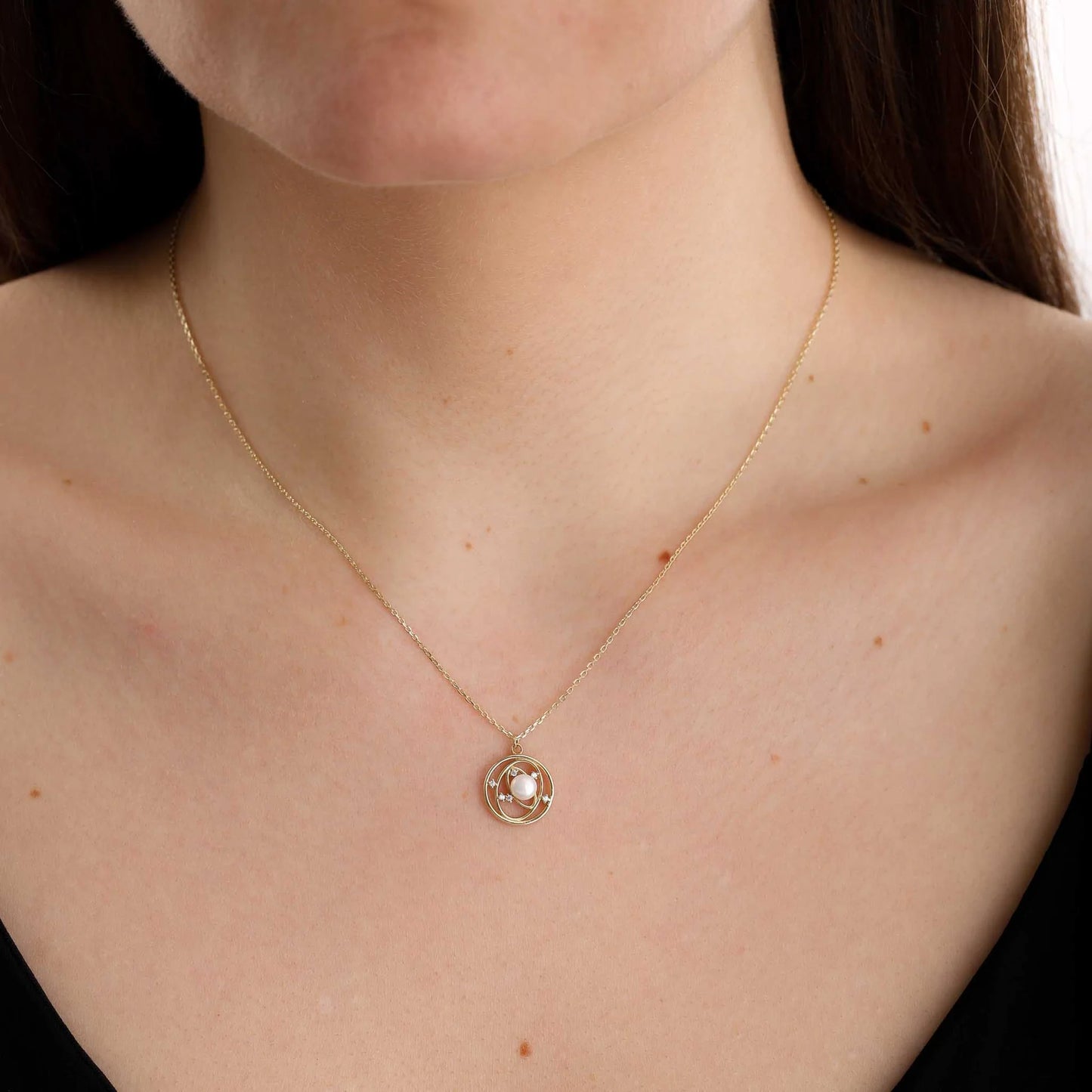 9ct Yellow Gold Pearl Pendant Necklace