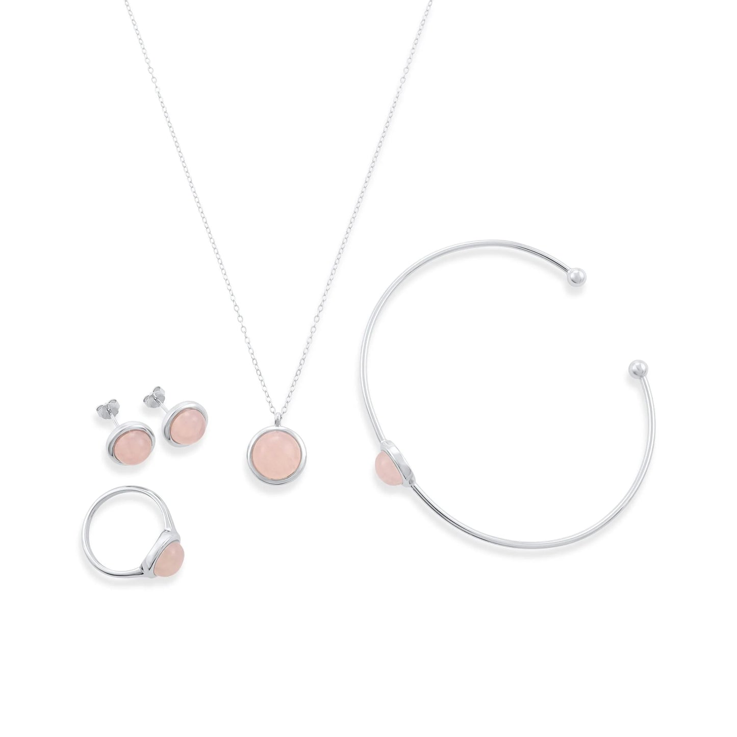Plated Earrings with Pink Quartz