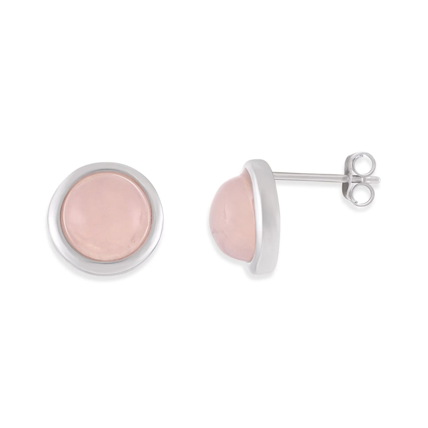 Plated Earrings with Pink Quartz